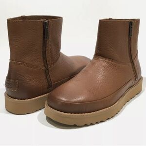 NEW! UGG Deconstructed Mini Zip Leather Boots NEW